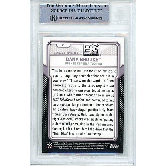 Dana Brooke Signed 2017 Topps WWE Breaking Ground Card Beckett Slab Autograph - Picture 2 of 4